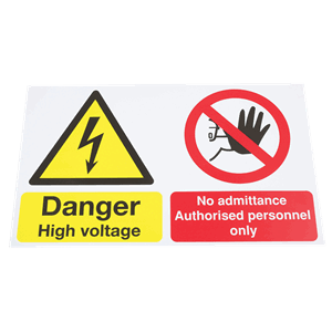 SKILT HØYSPENNING  INGEN ADGANG